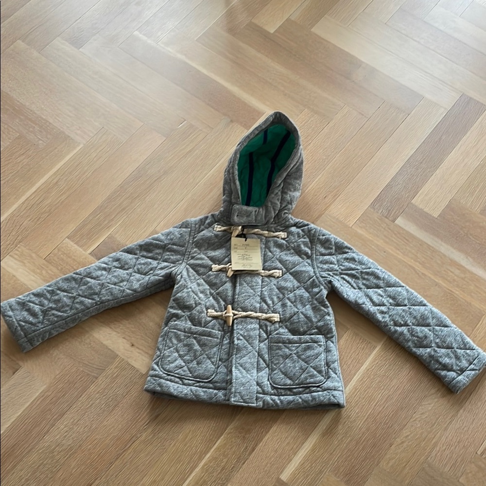 Trico Field Fith Gray Quilted Pea Coat with Hood